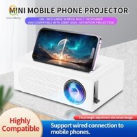 [Kittenbaby] Máy chiếu Mini cầm tay 1080P Bộ nguồn USB cho rạp chiếu phim gia đình Cắm trại ngoài trời Kết nối điện thoại có dây Màn hình hiển thị màn hình 100 inch [mới]