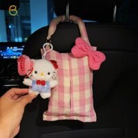 [Kittenbaby] Túi đựng khăn giấy có thể treo được Kawaii Hello Kitty Sanrio KT Cat Hộp giấy trang trí ô tô Hộp đựng khăn giấy treo tại nhà [mới]