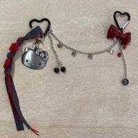 Kitty kitty Series Original Heavy Industry Double Brushed Craft Cat Cat Brand Tie Rope Handmade Sweet Cool Mix Match Bag Mặt dây chuyền miu Series Túi hoạt hình ngọt ngào Đồ trang trí phong cách Hàn Quốc ins Style Quà tặng cặp đôi