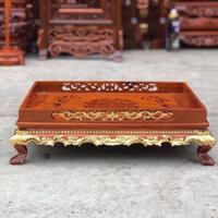 KJhay trà rồng trầu khay trà chân quỳ khay trà chữ nhật để ấm chén  trang trí nhà cửa gỗ hương