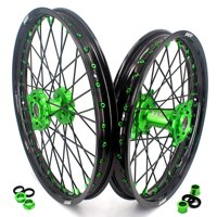 KKE 21/19 Complete Mx Wheels Rims Fit For KAWASAKI KX250F KX450F 2006-2020 KX125/250 2006 2007 BLACK Spoke