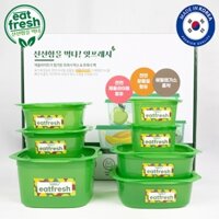 [Kkomkkomi] Bộ hộp đựng kín bảo quản thực phẩm zeolite màu xanh lá cây cho 7 món