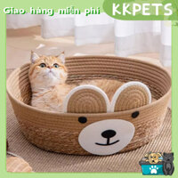 KKPETS Dây Mây Giường Mèo 4 Mùa Đa Năng Mẫu Gấu Con Ngủ Tổ Cho Thú Cưng