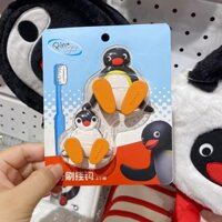 Kkv Pingu kim loại liền mạch móc bàn chải đánh răng móc đục lỗ đa chức năng lưu trữ tại nhà ô tô móc nhỏ