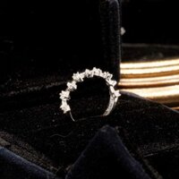 KL0070 Nhẫn Bạc Nữ Scroll Tiara Đai Vương Miện Mảnh Full Đá Tấm 1.5ly by Kylan Silver