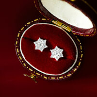 KL2443 Khuyên Tai Nữ Étoile Chốt Nụ Ngôi Sao 6 Cánh Full Tấm 2.5ly by Kylan Silver