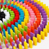 KM 120Pcs/set Wooden Domino Blocks Rainbow Color Children Building and Sorting Toys  Montessori Material Educational Toys For Kids