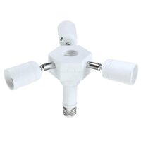 KM E27 1-Head to 4-Head Converter Lamp Holder 360° Rotatable LED Light Bulb Base