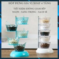 KM HỘP ĐỰNG GIA VỊ 4 TẦNG QUAY 360