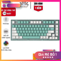 KM Sale sốc  Bàn Phím Cơ FL-Esports Q75 3 Mode Azure Green-Led RGB-Hot Swap có 3 chế độ kết nối: USB / 2.4 / Bluetooth (