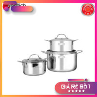 KM Sale sốc  [LIFEMCMBP4 -12% đơn 250K] Bộ nồi inox 3 lớp đáy liền Elmich 2103OL size 18,20,26cm ( sale ) Miễn phí giao