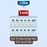 [KM SET 12 HỘP BÔNG] Bông tăm ngoáy tai người lớn Deep Fresh Cotton Buds 100 que