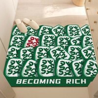 KMEIT National trendy mahjong style tailorable wear-resistant foot mat có thể giặt được mud silk ring floor mat household anti-s