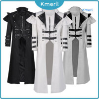 [Kmeril] Áo khoác nam Retro Thời trung cổ Hoàng gia Gothic Steampunk Cosplay Màu sắc phù hợp với ve áo dài tay Trình diễn sân khấu Trang phục biểu diễn Áo khoác chia Halloween