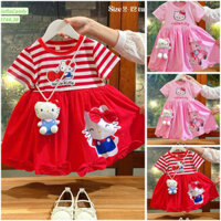 (Ko kèm túi) Bộ sưu tập váy đầm Hello Kitty chào Noel/ Tết cho bé gái 13-45kg