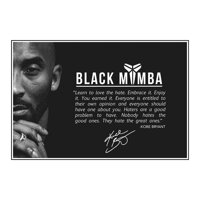 Kobe Bryant with Inspirational Words Movie Star Photo Poster Black White HD Print Wall Art Picture for Home Decor Painting-Mamba Mentality,Unframed...