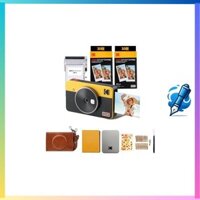 KODAK Mini Shot 2 Retro 4PASS 2-in-1 Instant Camera & Photo Printer (5.3x8.6cm) + Camera 8-Pack + 60-Piece Accessory Bundle, Yellow