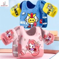 Kokingtaipan Áo phao trẻ em, Áo khoác bơi không rơi chống lăn cho bé, Vòng tay bơi có thể điều chỉnh Phim hoạt hình ổn định Áo bơi không lạm phát Chơi nước