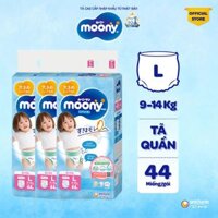 [KOL] Bộ 3 Tã quần cao cấp Moony Bé Gái L44/XL38/XXL26 - Nhập khẩu Nhật Bản