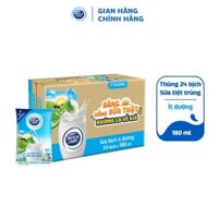 [KOL] Thùng 24 bịch sữa tươi tiệt trùng ít đường Dutch Lady Canxi & Protein 180ml