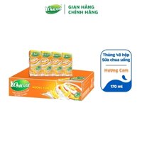[KOL] Thùng 48 Hộp Sữa Chua Lên Men Tự Nhiên Yomost Vị Cam (170ml/Hộp)