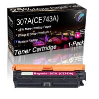Kolasels Compatible Toner Cartridge (1-Pack, Magenta) Replacement for HP 307A CE743A Toner to use with Color Laserjet CP5200 CP5225 CP5225dn CP5225...