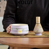 Kolgt 4 Cái / bộ Bộ Máy Xay Sinh Tố Matcha Nhật Bản, Gốm Tre Với Bàn Chải Matcha Teaspoon Matcha Whisk Set, Chasen Nhật Bản Có Thể Tái Sử Dụng Truyền Thống