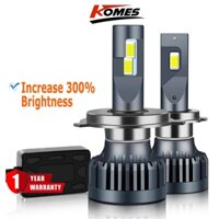 KOMES H4 Đèn Pha LED Ô Tô, 300% Brighte, 20000 Lumens, Trắng Mát 6000K, Thay Thế Cho Ban Đầu  H1 H3 H7 H11 9005/HB3 9006/HB4 9012/HIR2 Bóng Đèn Halogen, Xi Nhan CANBUS Bên Trong (2 Gói)