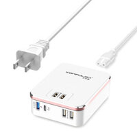 KONFULON C29Q 22.5W 6-Port USB PD Charger 5USB-A+USB-C PD QC3.0 Fast Charging Desktop Charging Station EU Plug US Plug U
