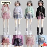 Konke Áo Khoác Xếp Ly Váy, Thời Trang Thường Ngày Mặc Váy Công Chúa, Dễ Thương Mini Màu Trơn DIY Phụ Kiện Búp Bê Quần Áo Váy Cho Búp Bê 1 / 4 BJD 45cm