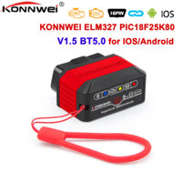 Konnwei KW905 ELM327 V1.5 Đầu đọc mã PIC18F25K80 OBD2 Máy quét Bluetooth 5.0 cho Android / IOS ELM 327 OBD 2 Công cụ chẩn đoán ô tô