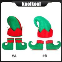 Kool 3 Miếng Elf Mũ Giáng Sinh Bộ Giày Santa Elf Trang Phục Phụ Kiện Người Lớn Kid
