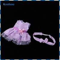 Koolsoo Mới Cổ Tích Không Tay Váy & Băng Đô Quấn Tóc Cho Búp Bê Cô Gái 25cm Trang Phục