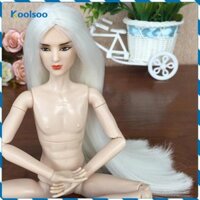 Koolsoo Tóc Trắng Nam Trang Điểm Khớp Búp Bê Một Phần Cho 1 / 6 BJD Bạn Trai DIY