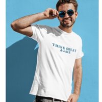 Koosin - Áo thun nam nữ cổ tròn màu trắng đen, áo thun form rộng tay ngắn unisex cotton 100% - think