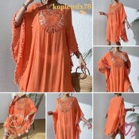 Kopiewdx78 Kem Chống Nắng Mùa Hè Smock, Cổ Vuông Rỗng Đồ Bơi Che Váy, Bộ Đồ Tắm Thời Trang Kỳ Nghỉ Rời Đi Biển Áo Sơ Mi Nữ