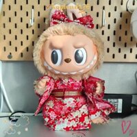 Kopiewdx78 Quần áo búp bê Labubububu, Bộ đồ liền thân Labubububububububububu có thể thay thế, Thời trang hoạt hình dễ thương Labubupu Kimono cho búp bê Labububu 30cm