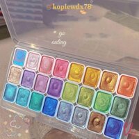 Kopiewdx78 Sơn Màu Nước Lấp Lánh Ngọc Trai, Bộ Sắc Tố Tranh Màu Nước Sáng Bóng Độ Sáng, 20 / 24 / 60 Màu Trang Trí Hoa Nghệ Thuật Tranh Bột Sắc Tố Bộ