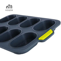 [Koqzm] 8 Lưới Khuôn Bánh Silicon Chống Dính Khuôn Bánh Mì Pháp Chịu Nhiệt Burger Muffin Chảo Khay Cupcake Nhà Bếp Khuôn Nướng Bánh Tự Làm [Mới]