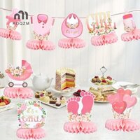 [Koqzm] 9 Chiếc Trang Trí Tắm Cho Bé Màu Hồng Trung Tâm Tổ Ong Cho Bé Gái Hoa Đó Là Một Cô Gái Giới Tính Tiết Lộ Bàn Trung Tâm [Mới]