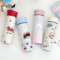 [Koqzm] Cốc cách nhiệt Nhật ký mèo và chó Cốc cách nhiệt bằng thép không gỉ 304 dễ thương Cốc nước Anime, Bình nước có thể tái sử dụng [mới]