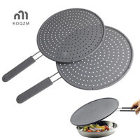[Koqzm] Màn hình bát đĩa nhà bếp bằng silicon có tay cầm Chống nhiệt Dầu bắn tỉa Bảo vệ cống Nắp đậy nắp chảo chiên nhà bếp [mới]