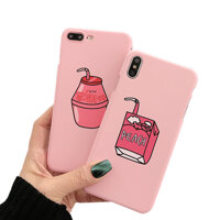 Korea Couple Milk Simple Hard Case iPhone 5 5s SE 6 6s 7 8 6Plus 6sPlus 7Plus 8Plus X Xs XsMax XR 11 Pro Max Cover