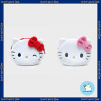 [Korea DAISO] Ví đựng tiền xu có khe cắm thẻ - Ruy băng đỏ Kitty / Ruy băng hồng Kitty