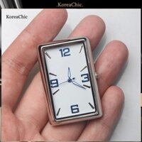 Koreachic  Đồng Hồ Điện Tử Mini Dạ Quang Hình Chữ Nhật / Nhiệt Độ Cao / Thấp Có Nút Pin Dùng Trang Trí Bảng Điều Khiển Xe Hơi Au