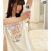 Korean StyleinsStyle Cake Flowers Short Sleeve LooseTT-shirt Sweet Design Sense Niche Top24New