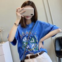 Korean version of loose fashion print trend short-sleeved T-shirt woman