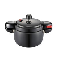 Korean Version Of The Mini Pressure Cooker Explosion-proof Household Gas Small Pressure Cooker Aluminum Pressure Cooker (Color : Black, Size : 5.5L)