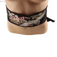 Koryes Đai Rộng, Cần Cẩu Corset Hanfu Cummerbunds, Retro Thắt Lưng Thắt Lưng Thêu Thắt Lưng Kimono Nữ Dây Thắt Lưng Cô Gái