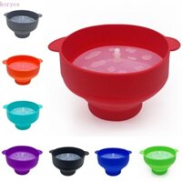Koryes Máy làm bỏng ngô có nắp Chips, Xô bát ngô vi sóng có thể gập lại DIY, Popcorn Popper Silicone Đĩa trái cây màu đỏ an toàn cho gia đình